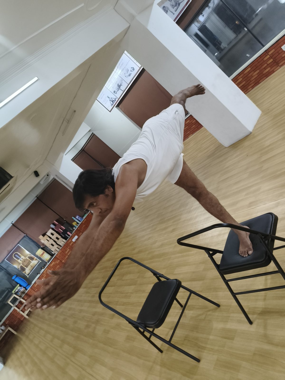 Therapeutic yoga session in progress
